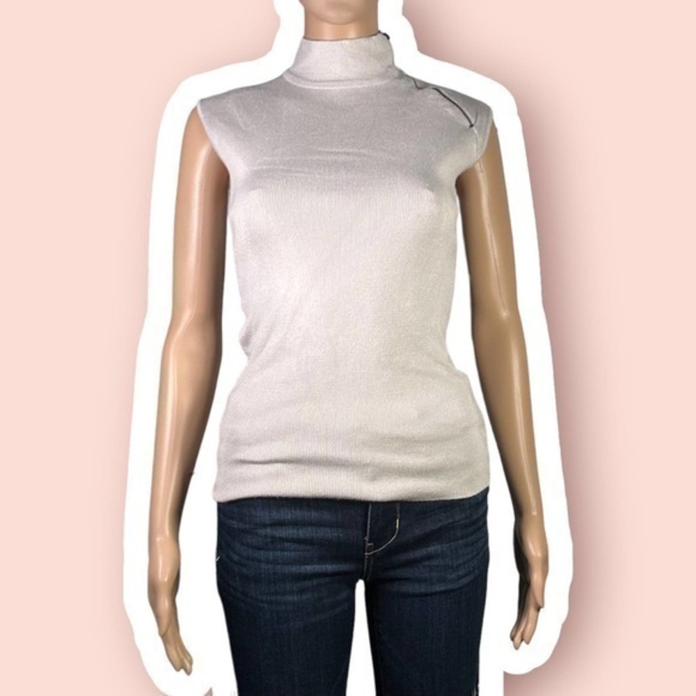 Philosophy Sporty Zipper Detail Sleeveless Knitted Top Size Small - "Stacy"